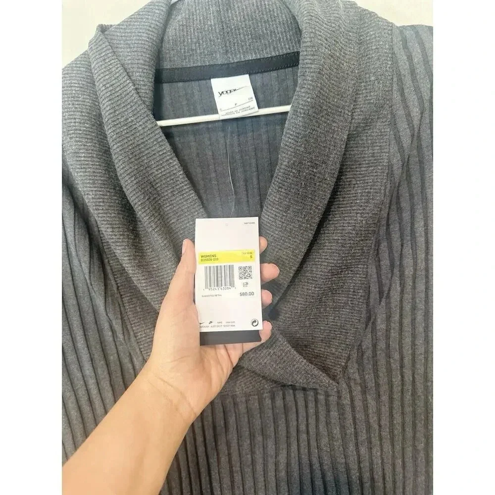 Nike Yoga Luxe Ribbed Cover-Up Sweater DD5828-010 Women’s Size Small NWT 1480